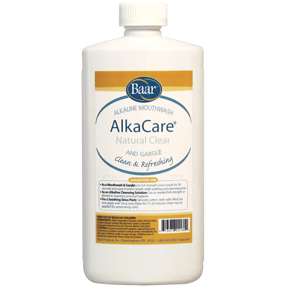 AlkaCare Clear Mouthwash and Gargle. Alkaline Cleansing and More. 
